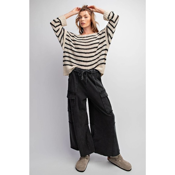 easel Dresses & Skirts - Utility Mineral Washed Cargo Pants - Wide Leg